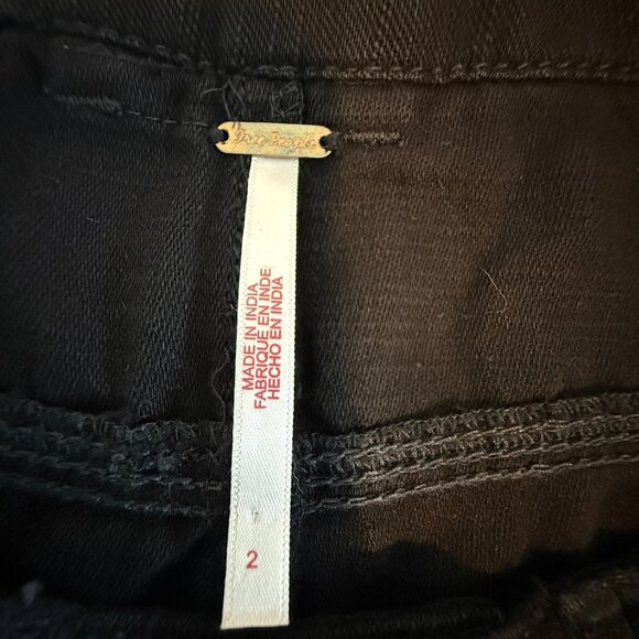 Free People Carpenter Jeans | Distressed Black | Utility Style | Size 2 - Picture 6 of 7